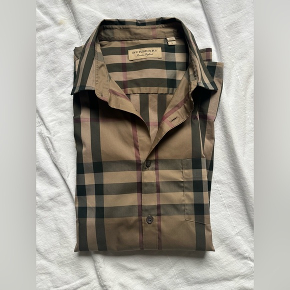 Men's Tan Plaid dress shirt - Picture 15 of 15